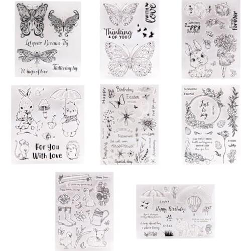 Easter Bunny Wreath Seal Stamp with Cutting Dies Stencil DIY Scrapbooking Embossing Photo Album Decor