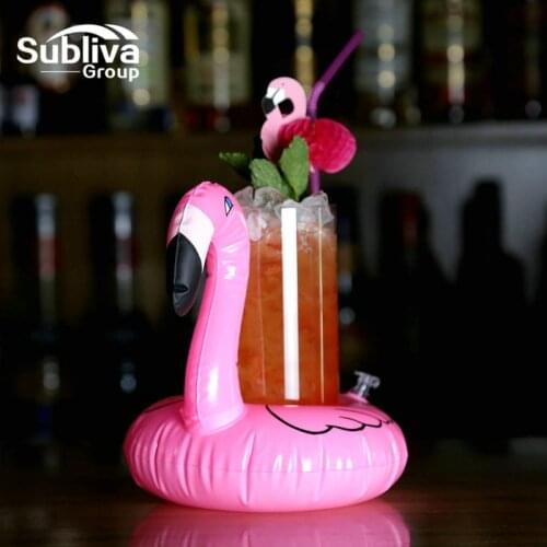 Flamingo Drink Holders Inflatable Drink Float Coasters Holder for Beverage Cans Cups & Bottles Fun Kid & Adult Pool Party