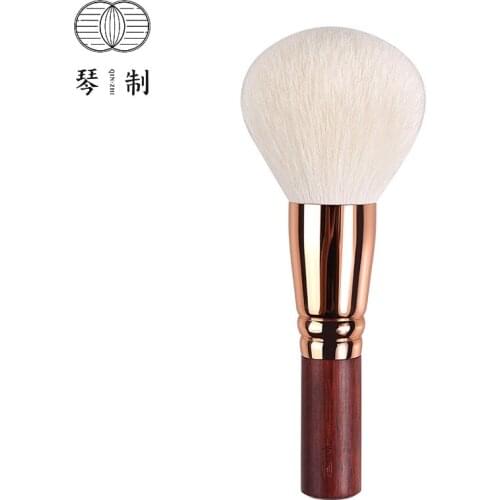 QINZHI Professional Handmade Make Up Brush 101 Large Round Face Powder Brush Short Handle Soft Saibikoho Goat Hair Makeup Brush
