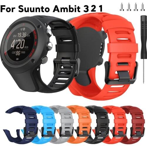 Rubber Watchband For Suunto Watch Band Ambit 1/2/2S/2R/3 Sport/3 Run/3 PEAK Watches Replacement Wrist Band Strap