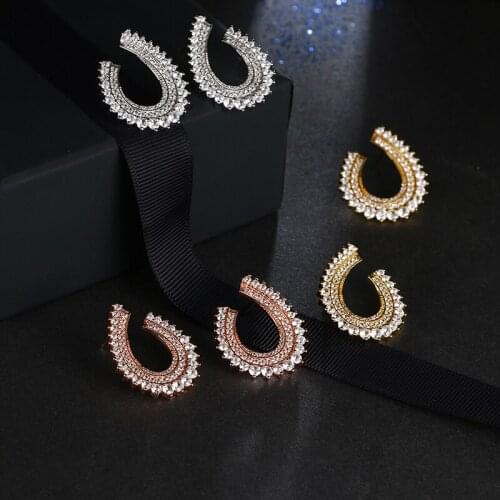 2020 Z Crystalline Jewelry of the Fashion Emmaya Square Earrings with Stones of Zircon Fashion Cheap Red Earrings Earrings