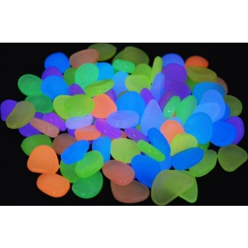 200Pcs Glow Stones Rocks for Walkways Garden Yard Aquarium Luminous Stone Glow in the Dark Artificial Pebbles Luminous Stones