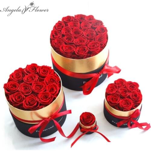 Eternal Rose in Box Preserved Real Rose Flowers With Box Set The Best Mothers Day Gift Romantic Valentines Day Gifts Wholesale