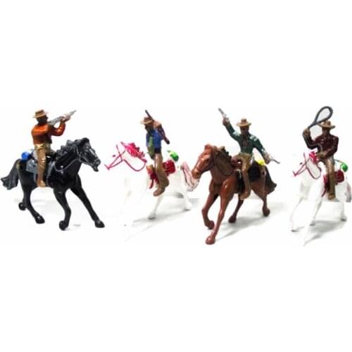 1:100 Western Cowboy Model Layout HO Scale People Figure Models Sand Table Toys ( Color Random)