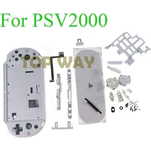 1set Black White Blue full Housing Front back Faceplate Case Shell Cover Full Buttons for PSV2000 PSVITA 2000 Console Button