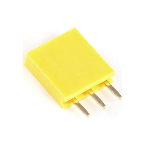 20pcs Row mother Single row mother seat Pin header socket 1*2P/3/4/5/6/8-40P 2.54mm yellow copper