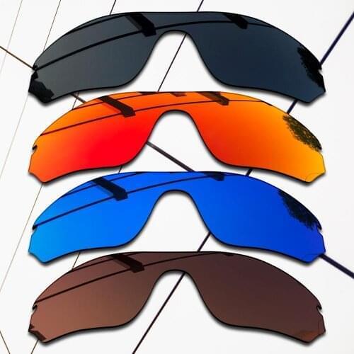 E.O.S 4 Pieces Black & Brown & Blue & Fire Red Polarized Replacement Lenses for Oakley RadarLock Edge OO9183 Sunglasses