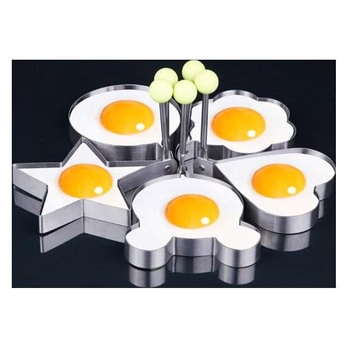 5Pcs/set Mold Egg-Tools Kitchen-Gadgets Flower Fried-Egg Omelette Frying Stainless-Steel Cooking Fried Gagets
