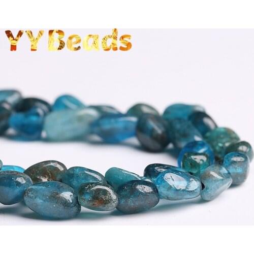 6x8mm Natural Irregular Blue Apatite Stone Beads Loose Charm Beads For Jewelry Making Necklaces Bracelets For Women Accessories