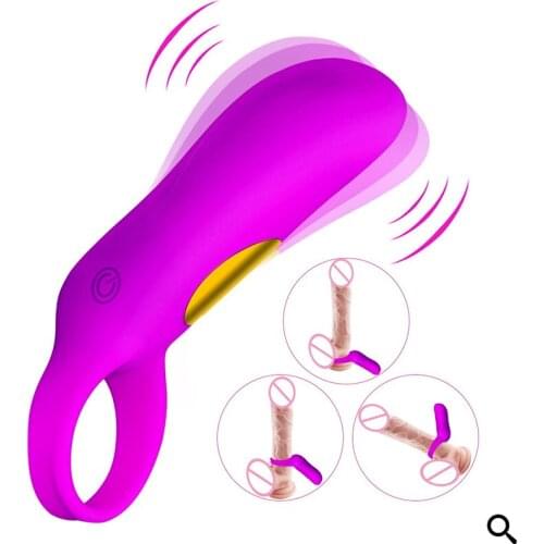 10 Speed Anal Plug Vibration Ring USB Charging Male Penis Ring Orgasm Massage Vibrator Delay Lasting Cock Ring Sex Toys for Men