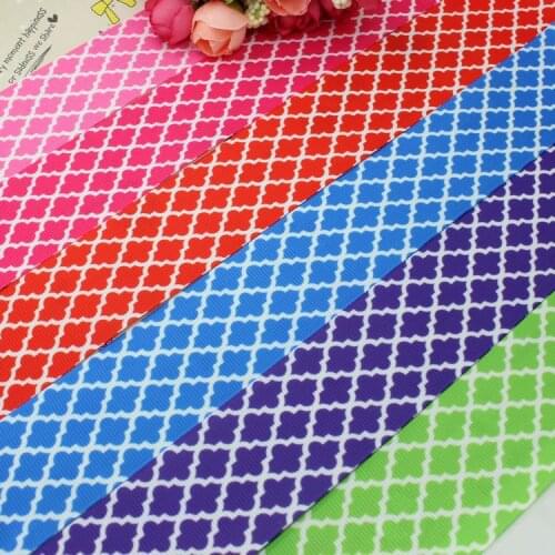 1.5'' Free shipping quatrefoil you pick color printed grosgrain ribbon hairbow party decoration diy wholesale OEM 38mm P2582