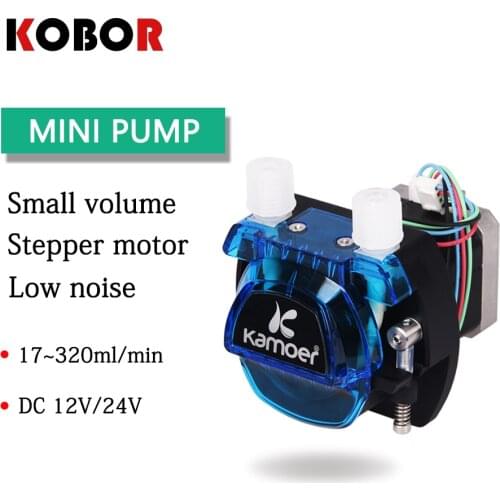 Free shipping Kamoer-Mini Peristaltic Water Pump with Stepper Motor and Silicone Tube, KCM, 12V / 24V