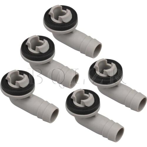 BQLZR 5 Pieces 1.4cm ID AC Drain Hose Adapter Elbow Fitting w/ Rubber Ring