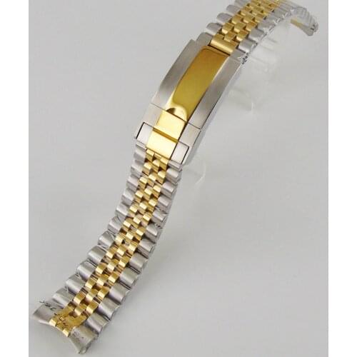Brand 20mm Jubilee Bracelet Stainess Steel Gold Coated Watch Strap Watch Band with NO logo Fit 40mm Automatic Watch