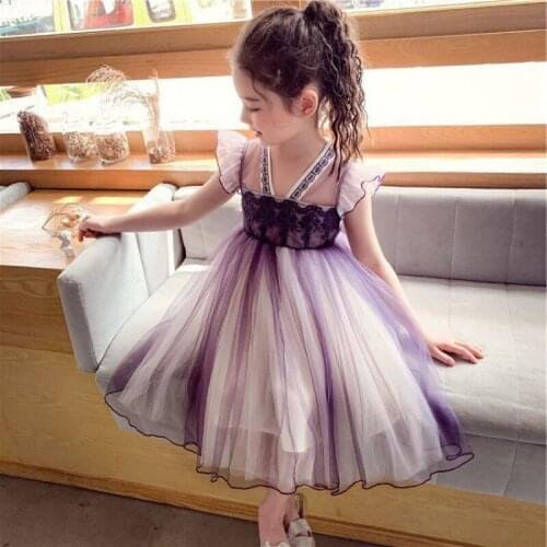 Kids Princess Dress Children Party Prom Dress Toddlers Birthday Lace Waist Vestidos Girls Christmas New Year Clothes 4 6 7 9 12Y