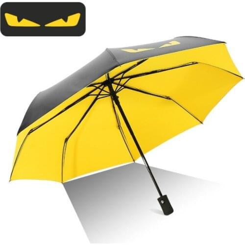 Devils Eye Sun umbrella folding umbrella Black plastic umbrella Automatic umbrella Dual-use Sun protection Raining Shade