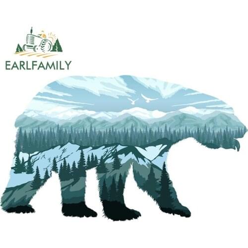 EARLFAMILY 13cm x 7.7cm for Nature Bear Car Accessoires Stickers Funny Waterproof Decal Campervan Motorcycle Trunk Laptop Decals