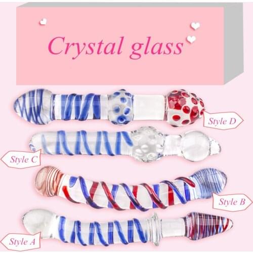 Large 4 Style Crystal Glass Dildos Masturbator Realistic Dildo Penis G-spot Anal Butt Plug Adult Sex toys for Woman Female