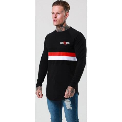 2019 Cotton Gym Shirt Sport T Shirt Men Long Sleeve Running Shirt Men Workout Training Tees Fitness Top Sport T-shirt Rashgard