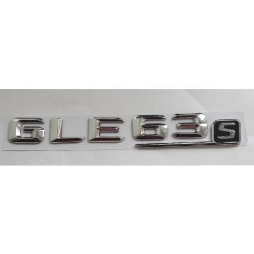 Chrome ABS GLE63s Plastic Car Trunk Rear Letters Badge Emblem Emblems Decal Sticker for Mercedes Benz GLE Class GLE63 S AMG