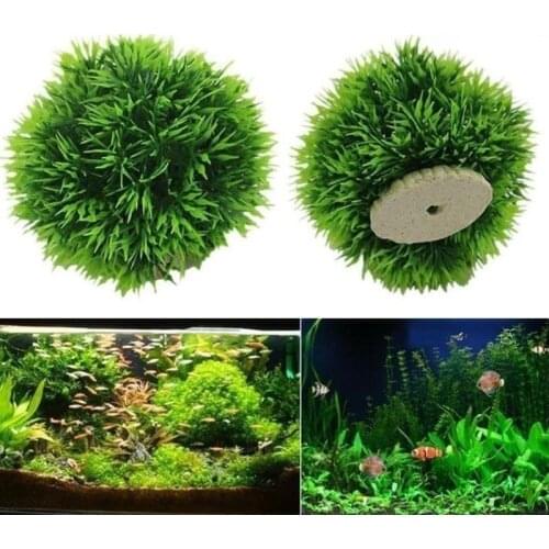 Artificial Aquatic Plastic Plants Aquarium Grass Ball Fish Tank Ornament Decor