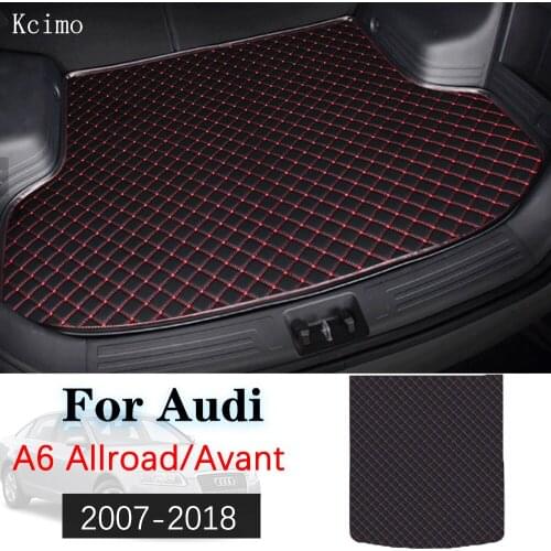 Leather Car Trunk Mat For Audi A6 Allroad Quattro Avant TFSI 2007-2018 Trunk Boot Mat Liner Pad Cargo pad Cargo Liner 2011 2012
