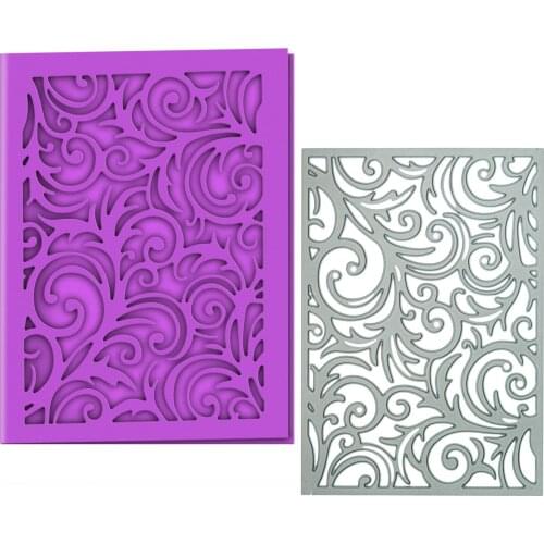 Envelope Cover Metal Cutting Dies For Scrapbooking Plant Curling Floral Scroll Pattern Die Cutter DIY Clipart Card Edge