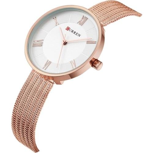Quartz Ladies Watch Brand Luxury Curren Women Watches Rose Gold Steel Mesh Bracelet Watches Womens Wrist Watch relogio feminino