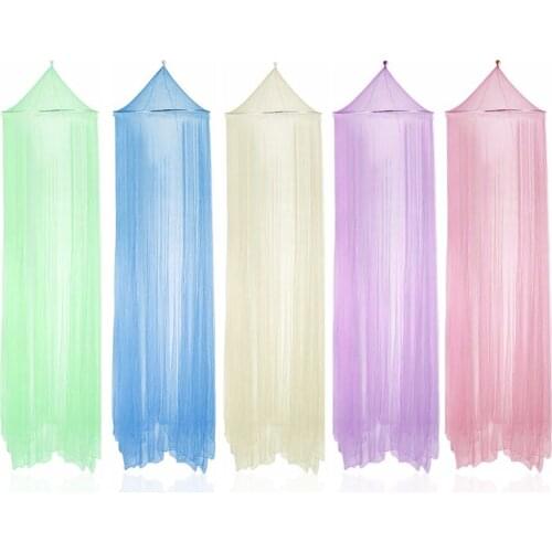 Summer Round Lace Insect Bed Canopy Netting Curtain Polyester Mesh Fabric Home Use Elegant Hung Dome Anti Mosquito Net 8 Color