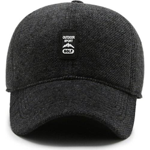 NEW Mens Winter Baseball Caps Thick Warm Windproof Earmuffs Hats For Men Casual Snapback Cap Dad Hat Adjustable Size Sports Cap