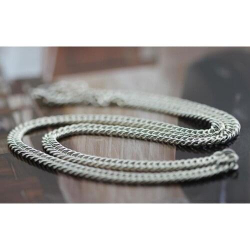 Popular Mens Silver Horse Whip Chain Clavicle Chain Necklace