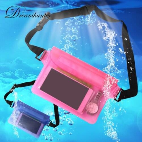 Waist Belt Bag pockets swim diving drift three-tier sealed mobile phone waterproof bag touchable mobile phone waterproof pockets
