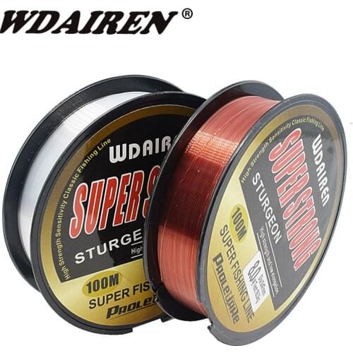 Brand Super Strong Japanese 100m 100% Nylon Transparent Not Fluorocarbon Fishing Line Fishing Tackle Not linha multifilamento