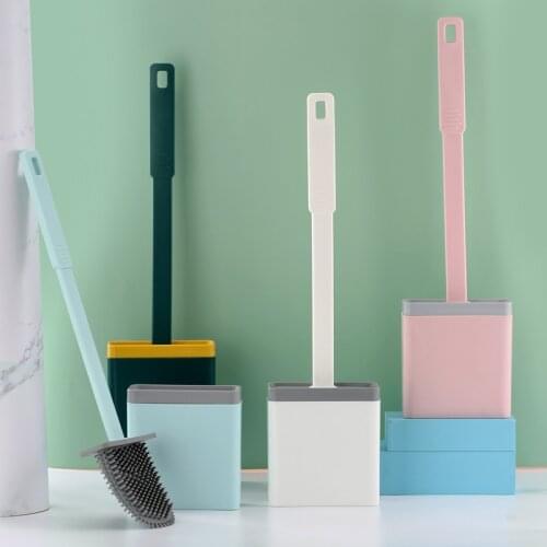 Silicone Toilet Brush Slot Anti Splash Toilet Brush Hidden Box Soft Hair Gap Imitation No Dead Household Bathroom Accessories