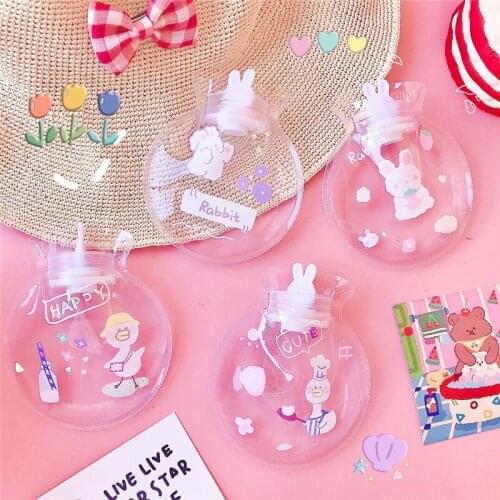 Cute Transparent Hot Water Bottle Warm Belly Treasure Cartoon Hand Warmer Filled Mini Explosion-proof Portable Hot Water Bags