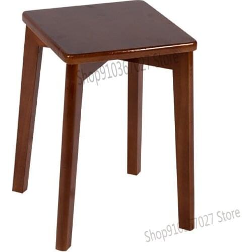 Dining table chair Nordic solid wood bench home square stool fashion creative stackable storage simple net red small stool