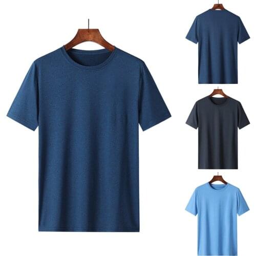 SPM211 Fast Drying T-Shirt Sport Man In Modern Casual Style Plain Polyester Spandex O Neck Short Sleeved Fitness Tops For Summer