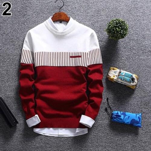 Fashion Stitching Mens Sweaters Male Knitwear sweater warm patchwork Round Collar clothing cotton casual wool pullovers 2020