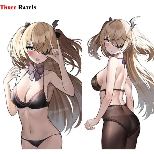 Three Ratels A268 Hot Anime Game Role Fischl Genshin Impact For Refrigerator Car Helmet DIY Gift Box Bicycle Guitar Decal