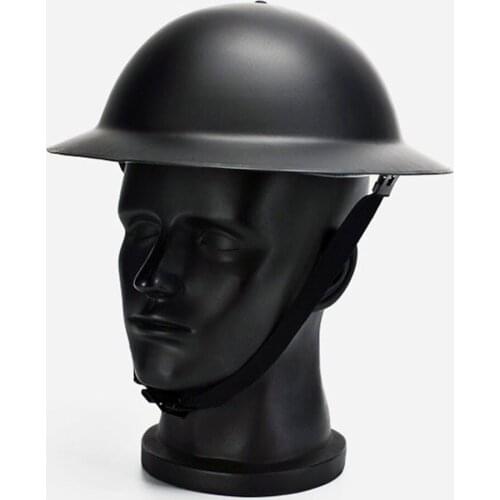 WWII WW2 UK British Army Helmet MK2 Military Steel Helmet Black Outdoor