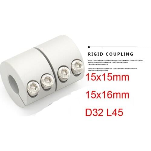 15x15mm 15x16mm D32 L45 aluminum rigid coupling solid coupling servo motor engraving machine large torque butt-muff coupler