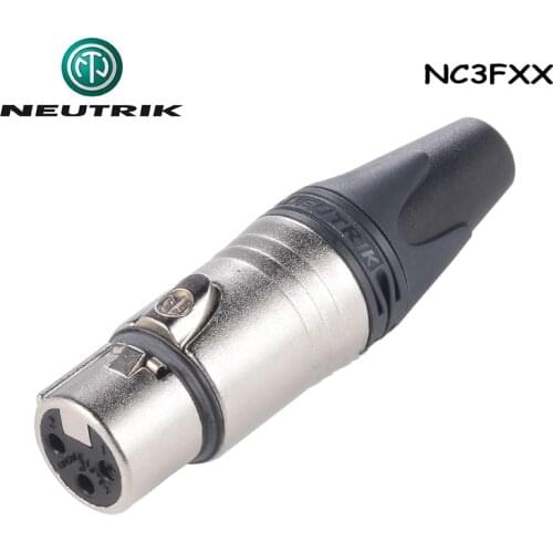 2 pcs Original Swiss neutrik silver-plated xlr plug NC3FXX 3 pole female cable connector with Nickel housing and silver contacts