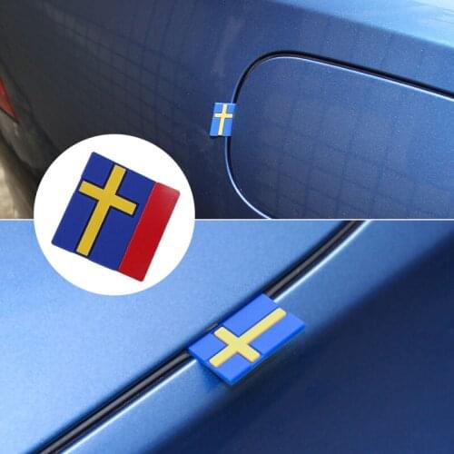 Car 3D Sticker Sweden Flag Decoration Emblem Car Door Trunk front grille For VOLVO XC40 XC60 XC90 Free Sticker Body Hood
