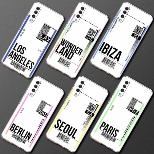 Fly Ticket AIR Tickets Travel Label Country Airbag Anti Fall Case For Samsung Galaxy A70 A50 A70s A30 A20 A10 A21s A10s Coque