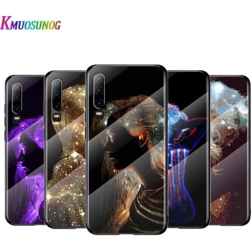 Sexy fluorescent art For Huawei P40 P30 P20 P10 Pro Plus Lite 5G 2019 Tempered Glass Cover Shell Luxury Phone Case