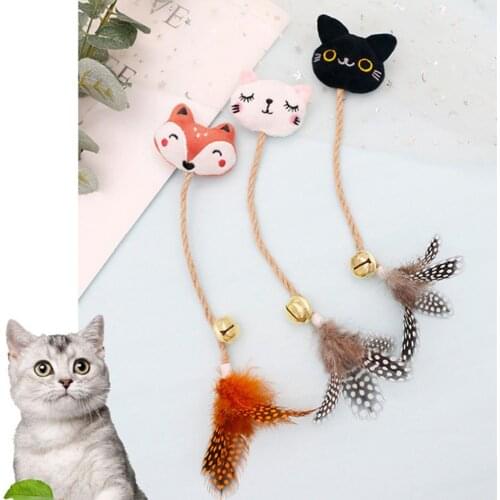 Cat Toy Bell Design Anti-scratch Linen Rope Cat Catnip Plush Toy for Home