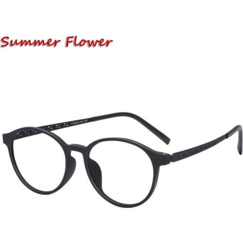 Round TR90 Eyewear Vintage Frame Titanium Temple Prescription Glasses Ultra Light Flexible Men Frame Optical Glass Eyewear