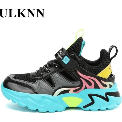 ULKNN Summer Childrens Waterproof Sports Shoes Single Mesh Casual Shoes Breathable Students Running Sports Light Sneakers
