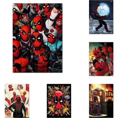 Marvel Deapool Movie Canvas Painting SuperHero Art Comic Posters and Prints Wall Art Picture for Living Room Home Decor Unframed
