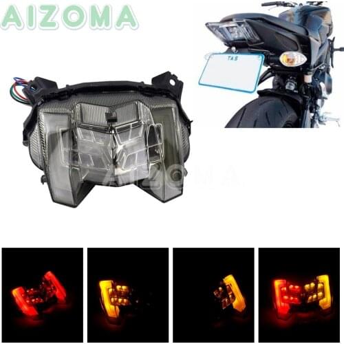 Motorcycle Brake Stop Tail Lights Integrated w/ Amber Turn Signal Lamp Rear Running Lights for Yamaha MT-09 FZ-09 2017-19